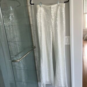 Superdown Avia Pant in White Sequin